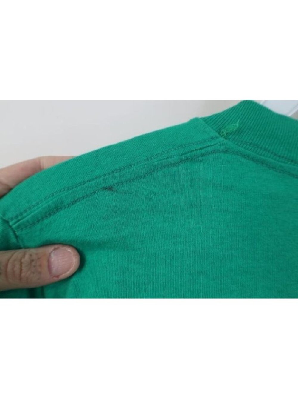 Vtg 70s 80s Streetwear Mens Medium Blank Cotton Pocket T-Shirt Kelly Green USA - Picture 9 of 12